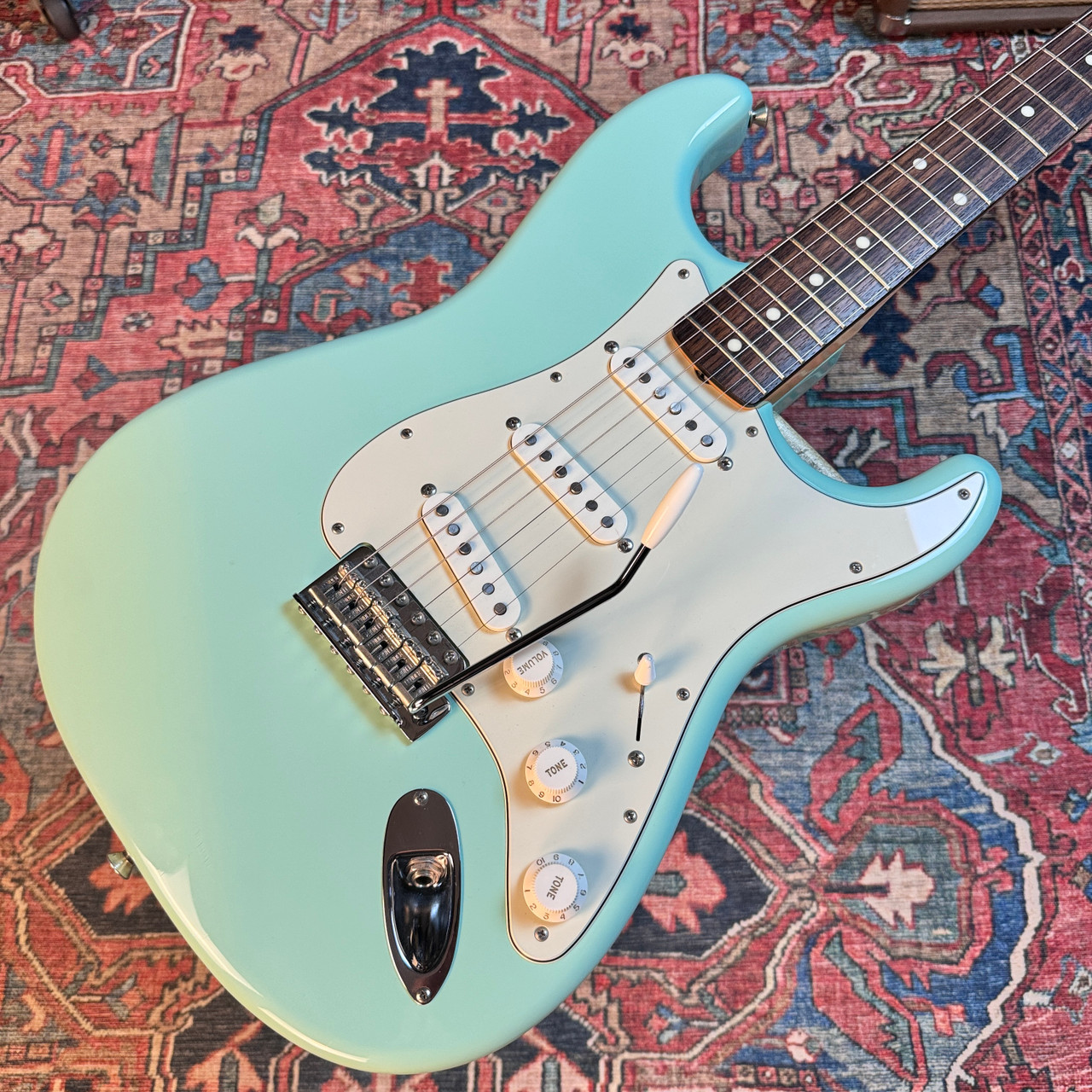 ギター Fender JAPAN STRATOCASTER Surf Green Fender Made in Japan Junior Collection Stratocaster Satin