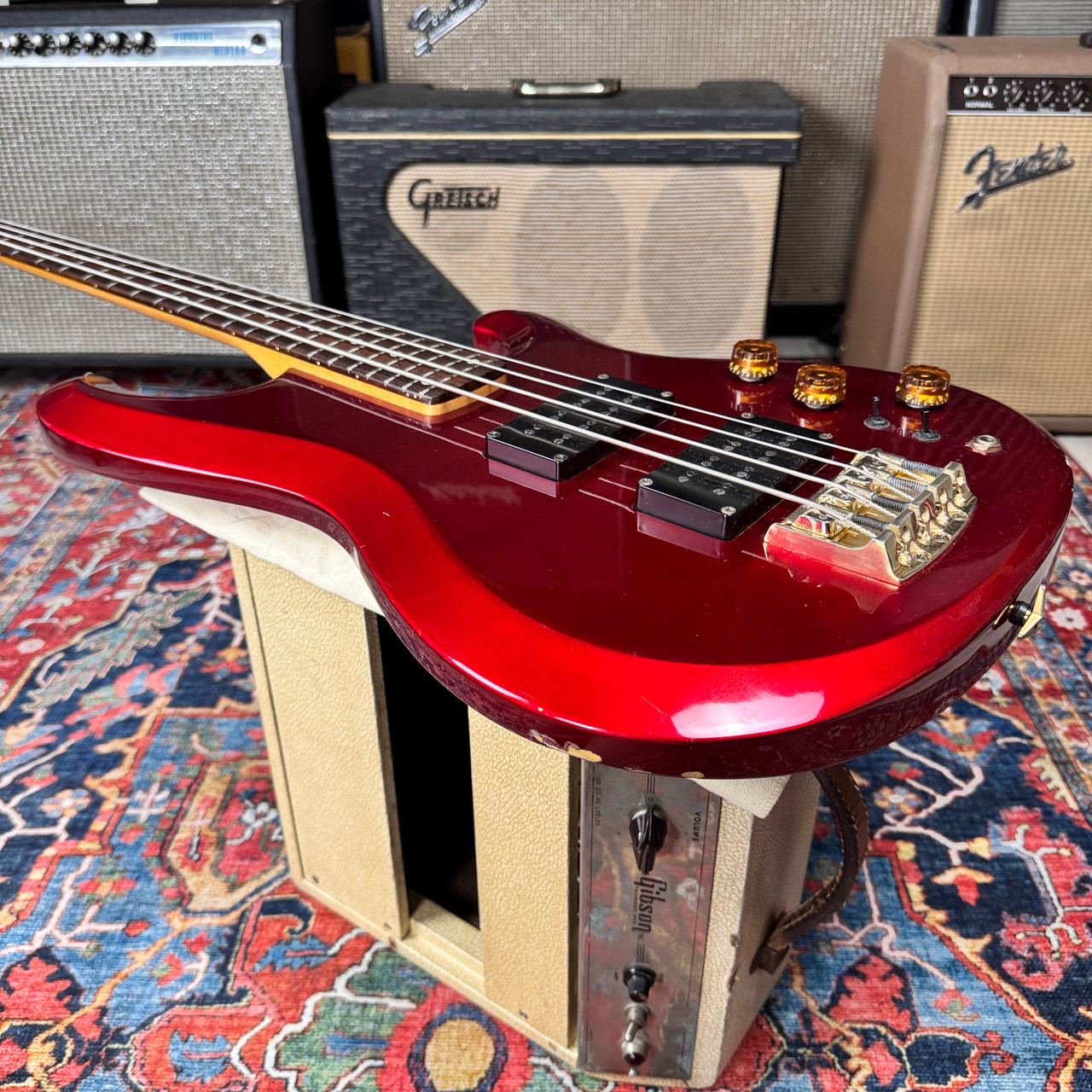 1983 Ibanez RB824 Roadstar Bass Fire Red