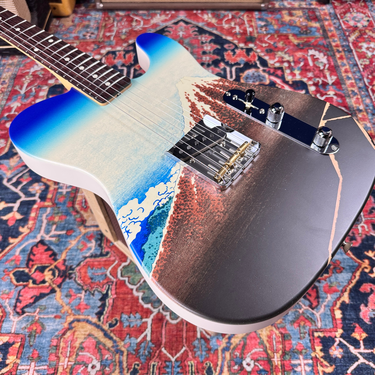 2024 Fender Japan Art Canvas Esquire by Katsushika Hokusai Mint w