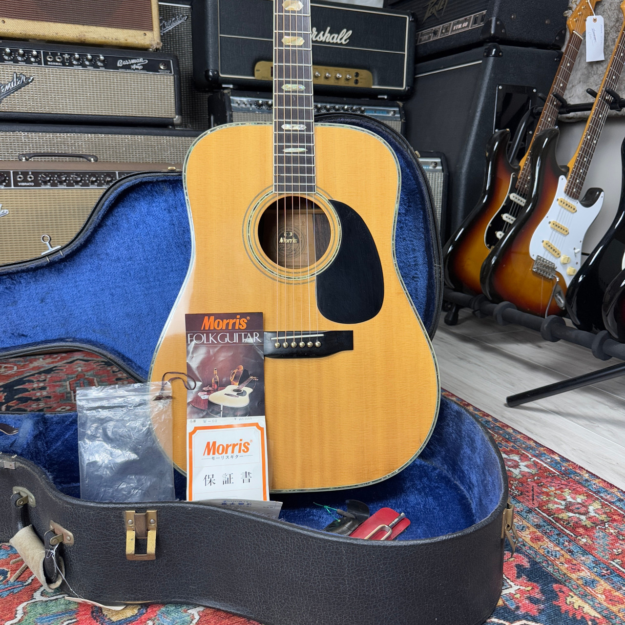 1975 Morris W60 Dreadnought Martin D41 Style w/HSC & Tags