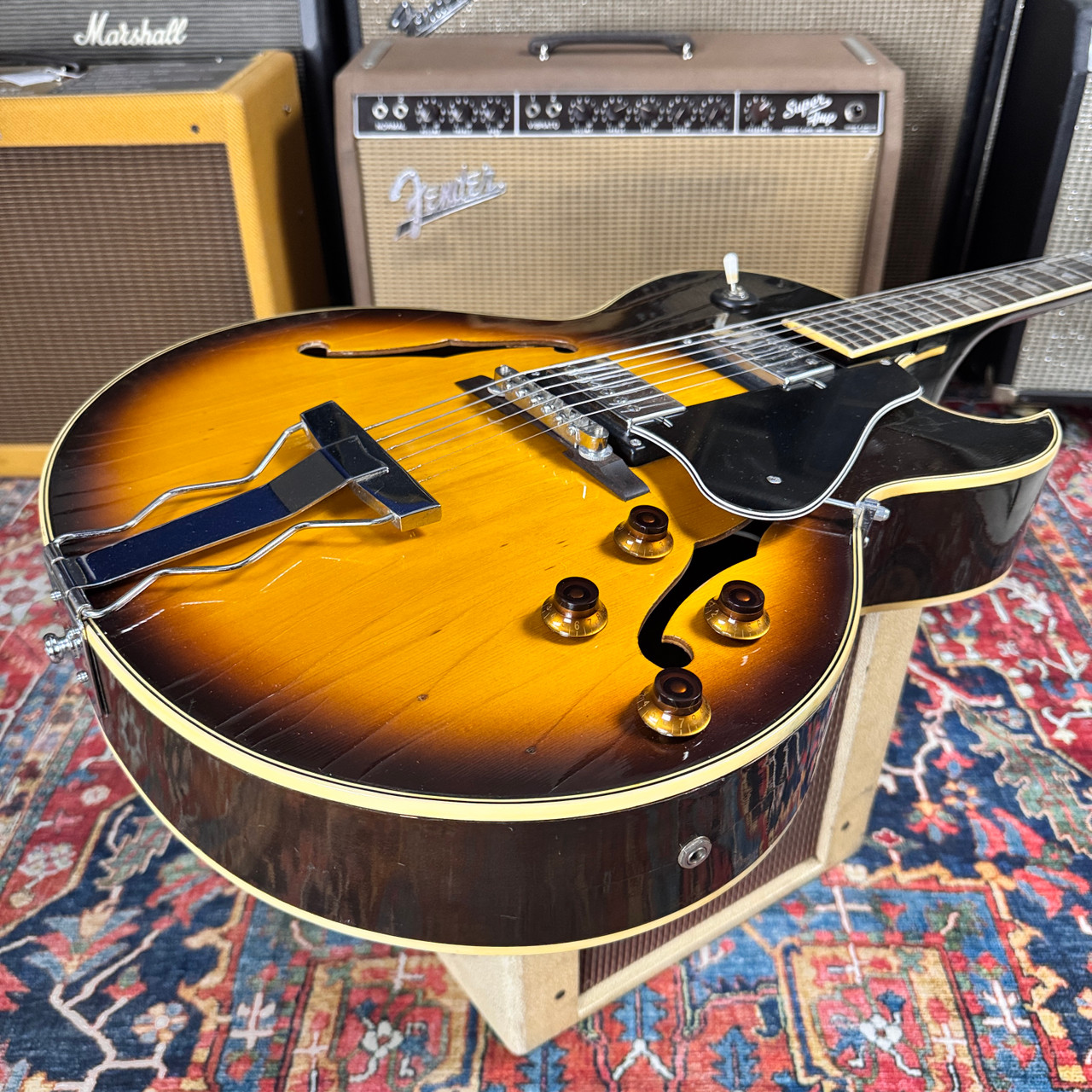 1973年製 Greco S-50 ES-175 ヴィンテージ フルアコ 1973 Greco ES-175 vintage sunburst – Yeahman's Vintage