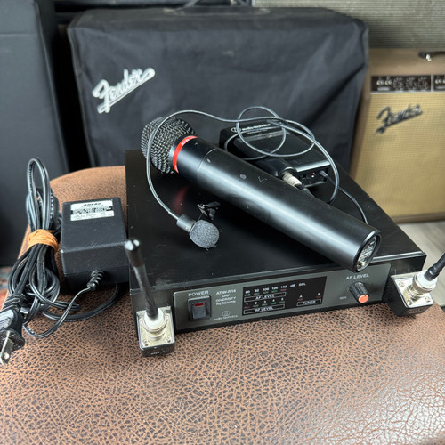 Audio Technica ATW-R14 w/ATW-T51 Lavalier and ATW-T52 Hand Held Wireless Mics