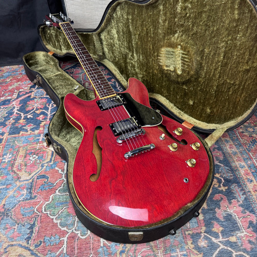 Yamaha ES-335 Style Model SA-700 Semi Hollow Persimmon Red - 1980