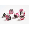 RPG Dice Set (7): Pink, Clear, Black Resin