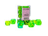 26666 - Gemini® 16mm d6 Translucent Green-Teal/yellow Dice Block™ (12 dice)