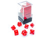 20374 - Translucent Mini-Polyhedral Red/white 7-Die Set
