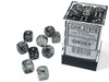 27978 - Borealis® 12mm d6 Light Smoke/silver Luminary™ Dice Block™ (36 dice)