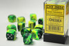 26654 - Gemini® 16mm d6 Green-Yellow/silver Dice Block™ (12 dice)