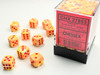 27853 - Festive® 12mm d6 Sunburst™/red Dice Block™ (36 dice)