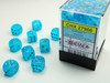 27966 - Luminary™ 12mm d6 Sky/silver Dice Block™ (36 dice)