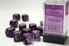 27637 - Vortex® 16mm d6 Purple/gold Dice Block™ (12 dice)
