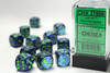 27696 - Lustrous® 16mm d6 Dark Blue/green Dice Block™ (12 dice)