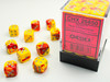 26850 - Gemini® 12mm d6 Red-Yellow/silver Dice Block™ (36 dice)