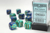 26659 - Gemini® 16mm d6 Blue-Teal/gold Dice Block™ (12 dice)