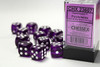 23607 - Translucent 16mm d6 Purple/white Dice Block™ (12 dice)