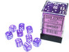 27977 - Borealis® 12mm d6 Purple/white Luminary™ Dice Block™ (36 dice)