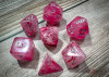 27524 - Ghostly Glow™ Polyhedral Pink/silver 7-Die Set