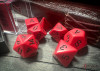 25414 - Opaque Polyhedral Red/black 7-Die Set
