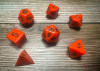 25403 - Opaque Polyhedral Orange/black 7-Die Set