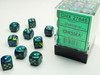 27845 - Festive® 12mm d6 Green/silver Dice Block™ (36 dice)