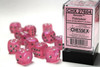 27604 - Borealis® 16mm d6 Light Pink/silver Dice Block™ (12 dice)