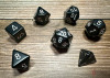 25408 - Opaque Polyhedral Black/white 7-Die Set