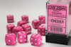 25644 - Opaque 16mm d6 Pink/white Dice Block™ (12 dice)