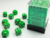 25805 - Opaque 12mm d6 Green/white Dice Block™ (36 dice)