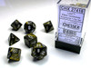 27418 - Leaf™ Polyhedral Black Gold/silver 7-Die Set