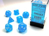27416 - Frosted™ Polyhedral Caribbean Blue™/white 7-Die Set