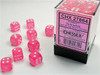 27864 - Frosted™ 12mm d6 Pink/white Dice Block™ (36 dice)