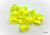 30061 - Translucent Neon Yellow/white Polyhedral 7-Die Set