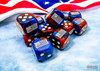 29065 - United States War Dice Gemini Blue-Red/white 16mm d6 Dice Block (12 dice)