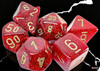 22504 - Glitter Mega-hedral Ruby/gold 7-Die set