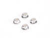 Aluminum 2mm Flanged Wheel Lock Nut - Silver