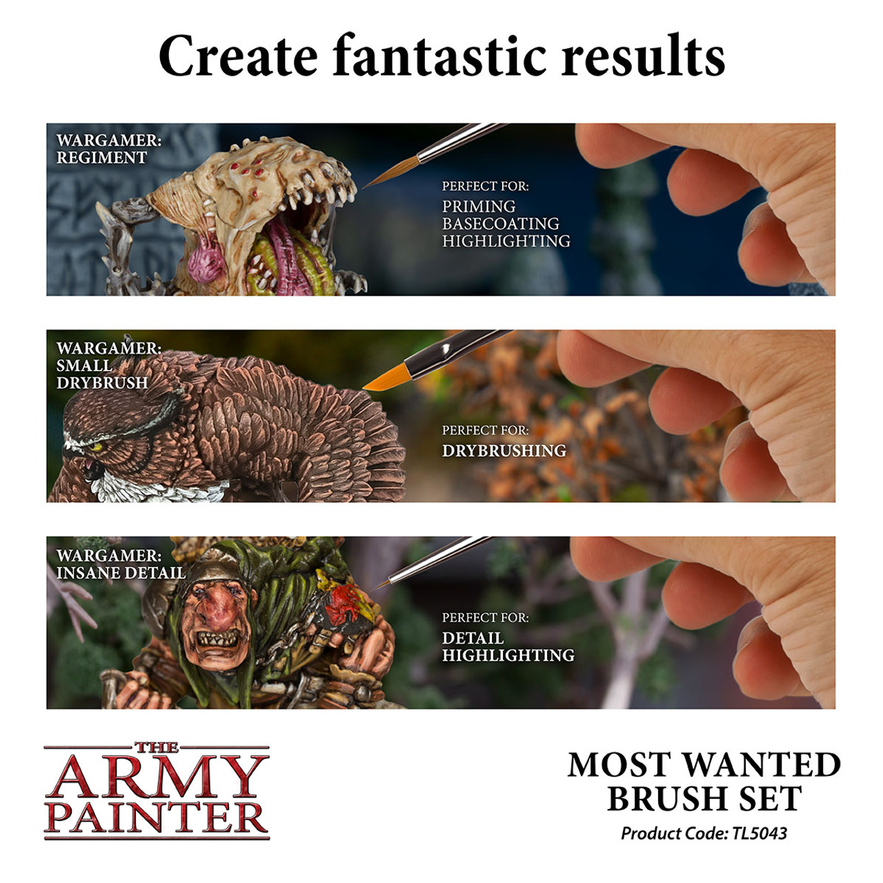 TL5043 - Hobby Starter: Wargamers Most Wanted Brush Set