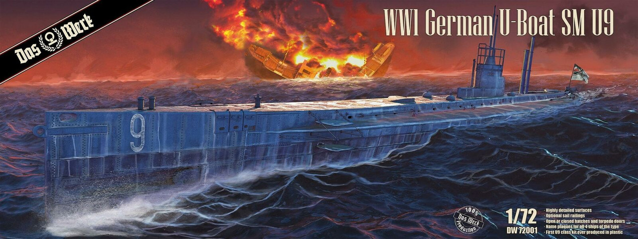 1/72 German WWI U-Boat SM U9 - DW 72001