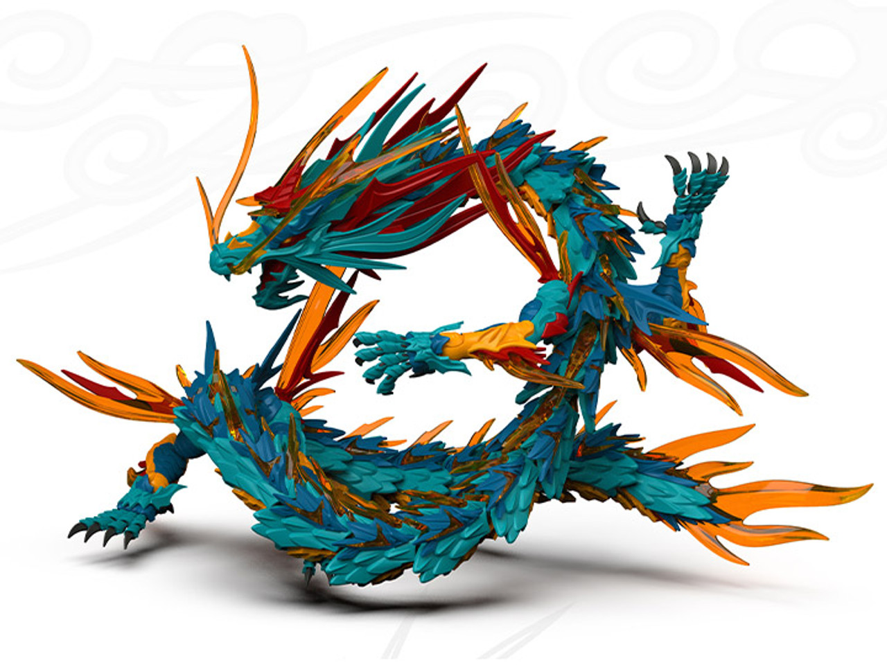 SHENXING TECHNOLOGY "CLASSIC OF MOUNTAINS AND SEAS" SERIES BLUE DRAGON (AZURE DRAGON) PLASTIC MODEL KIT