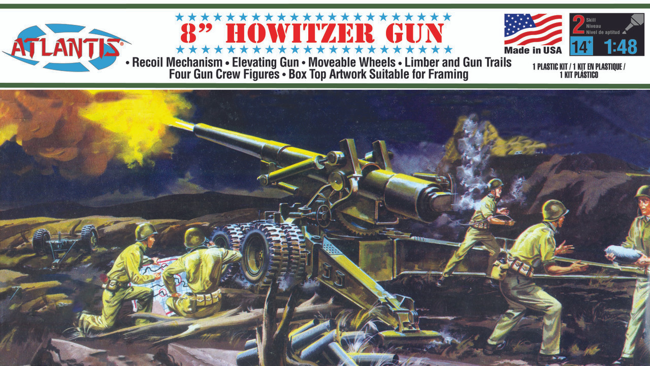 1/48 - 8" Howitzer Gun Plastic Model kit