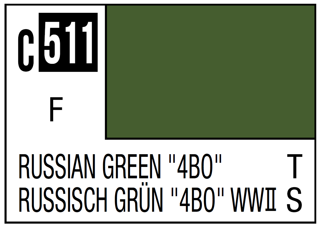 Mr. Color 511 Russian Green 4BO 10ml Bottle, GSI Mr.Color