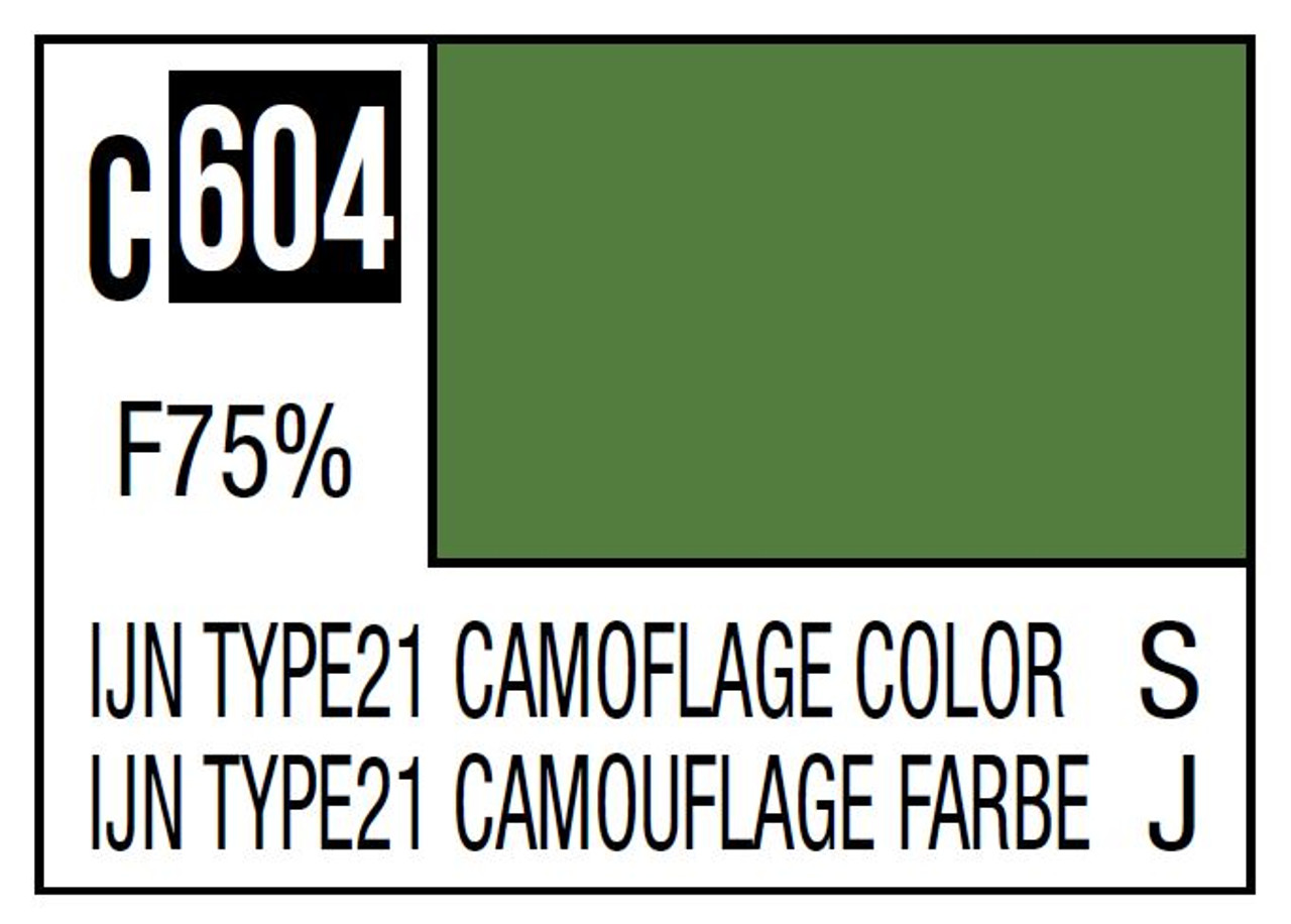 Mr. Color 604 75% Flat IJN Type 21 Green Camo Color 10ml, GSI