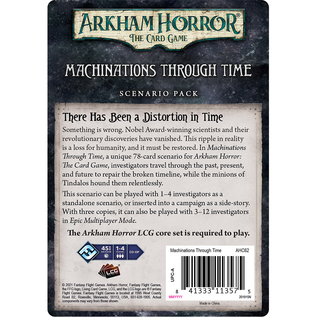 ARKHAM HORROR LCG: MACHINATIONS THROUGH TIME SCENARIO PACK