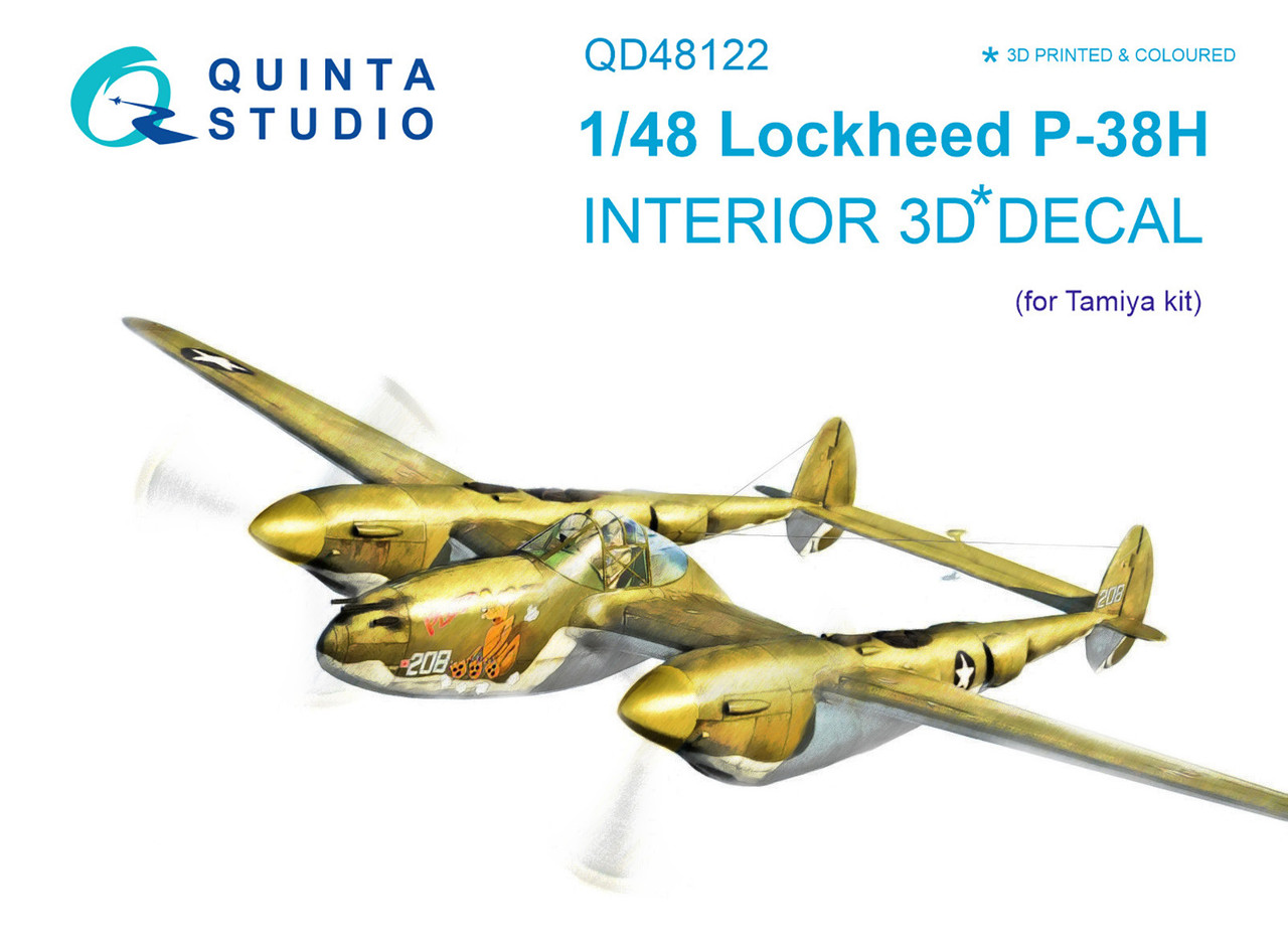 1/48 P-38H 3D Color Interior Decal (for Tamiya  kit) - QD48122