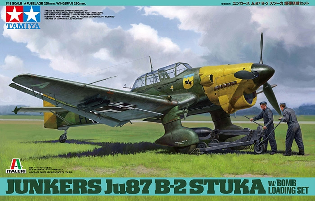 1/48 Junkers JU87 B-2 Stuka with Bomb Loading Set - 37008