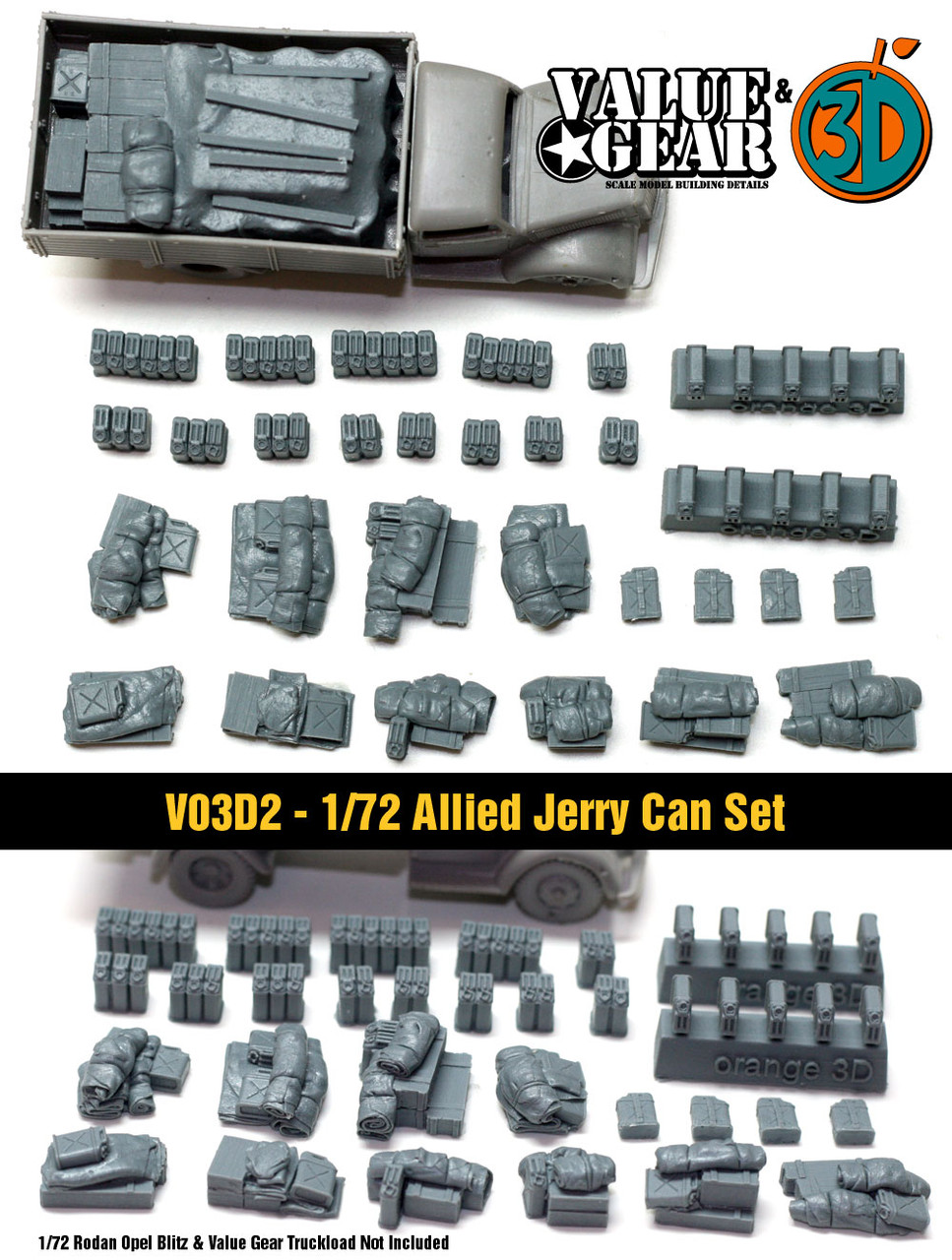 Vo3d2 - 1:72 Allied Jerry Can Set (37 Pieces)