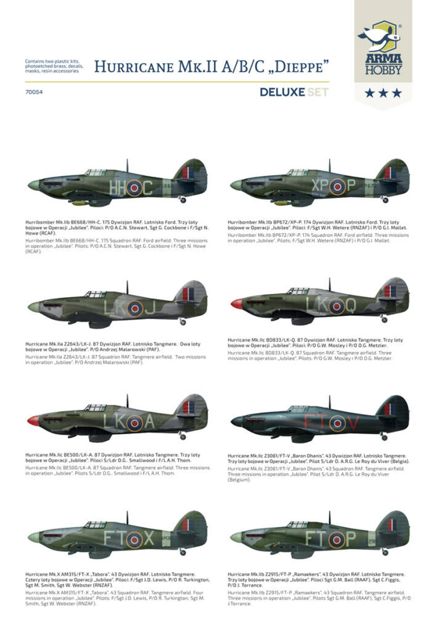 1/72 Hurricane Mk.II A/B/C "Dieppe" - 70054