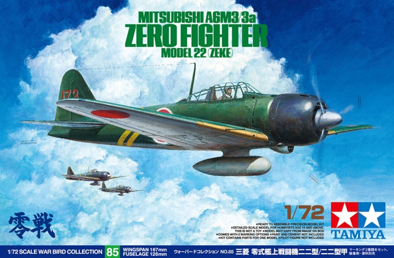 1/72 MITSUBISHI A6M3 (ZEKE) 3A Zero Fighter Model 22 - 60785