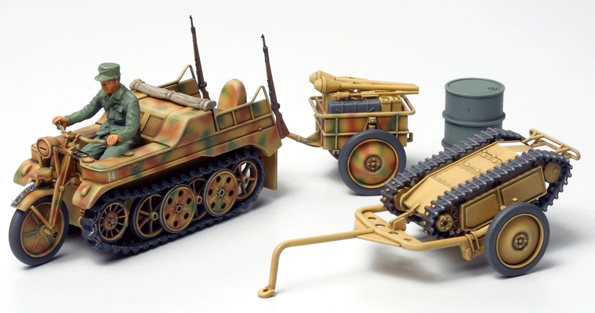 1/48 Kettenkrad w/Cart & Goliath Vehicle - 32502
