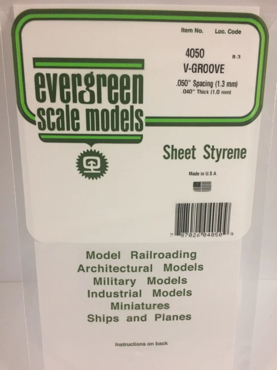 4050 - V-GROOVE STYRENE PLASTIC .050"