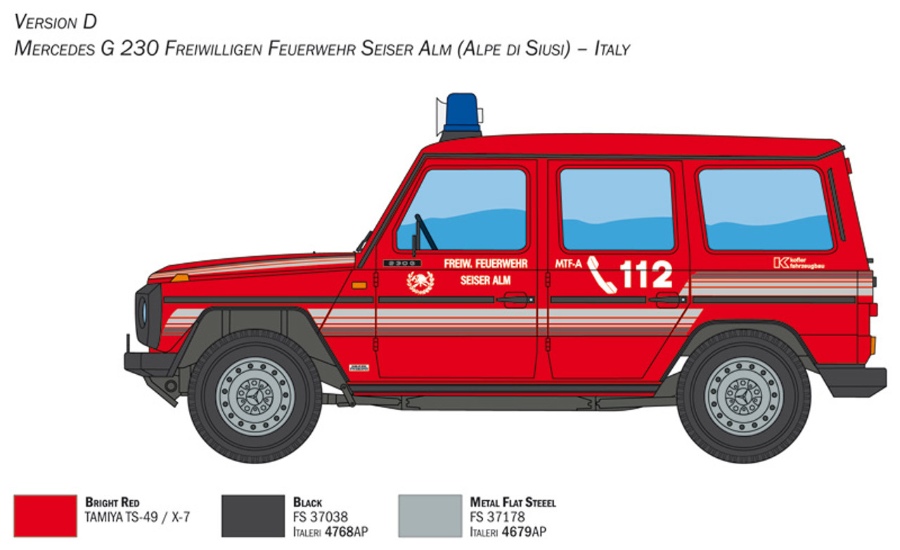 1/24 MERCEDES G230 FEUERWEHR - 3663